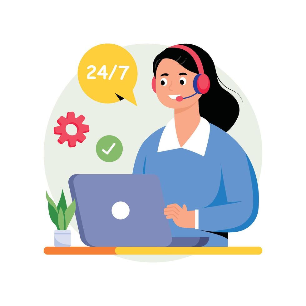 Customer Self Service Concepts Style illustrations. EPS 10 File stock illustration vector