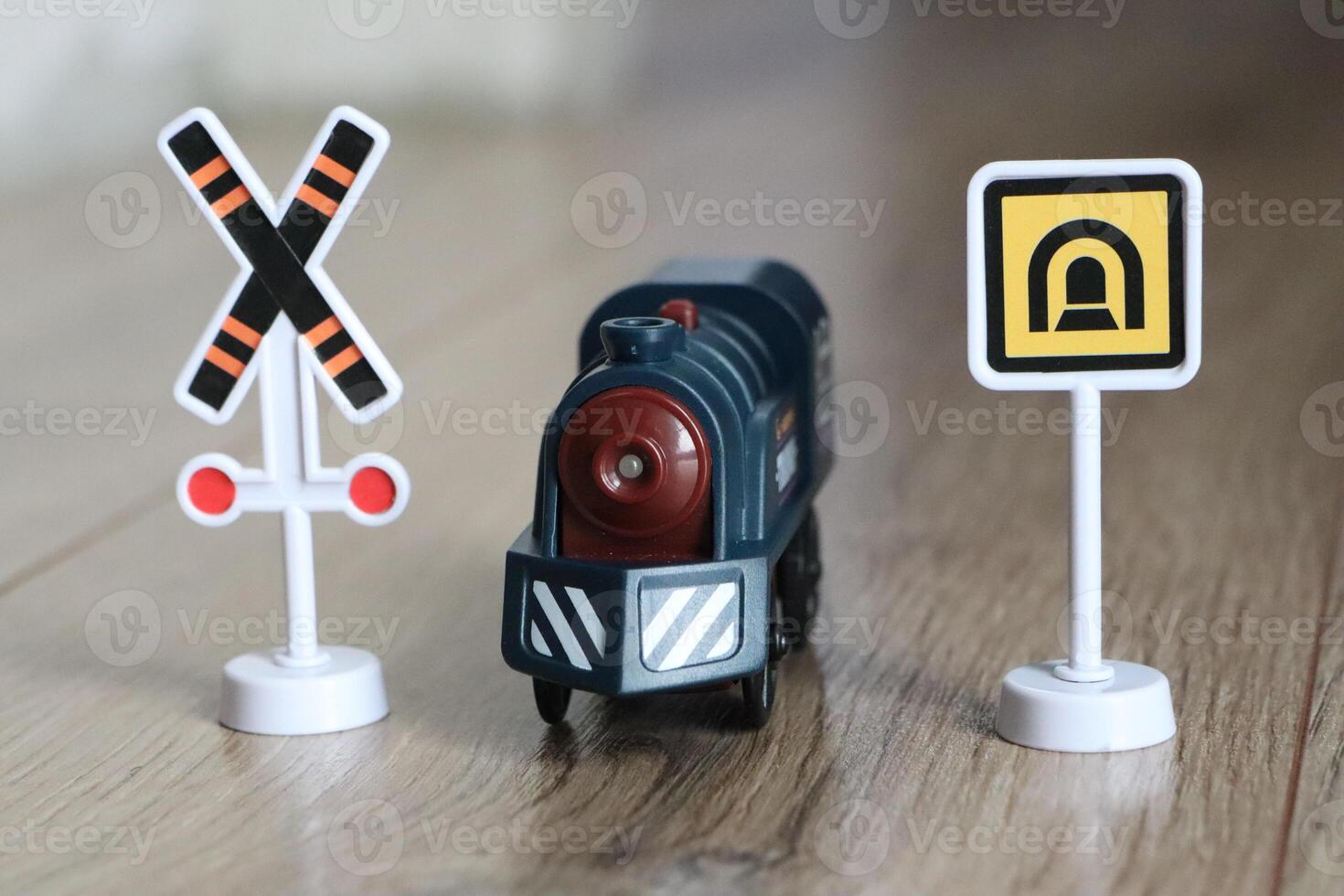 This Vintage Train Toy features Warning Signs, making it a delightful choice for kids photo