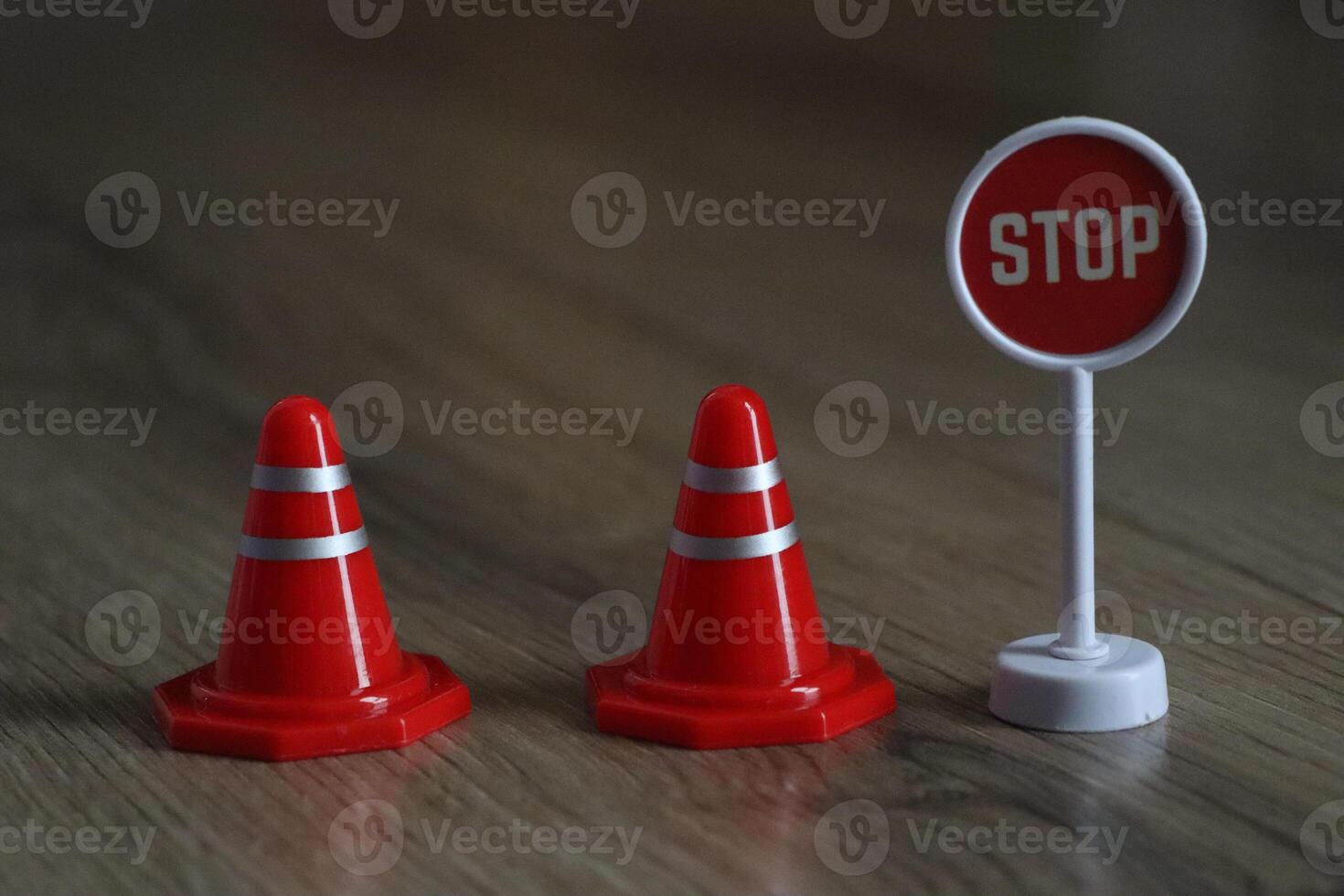 Traffic Safety Importance of Stop Signs and Traffic Cones in City Infrastructure photo