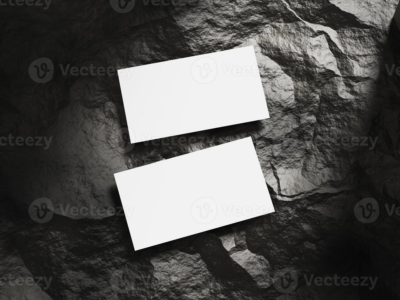 Minimalist card mockup with rugged natural texture photo