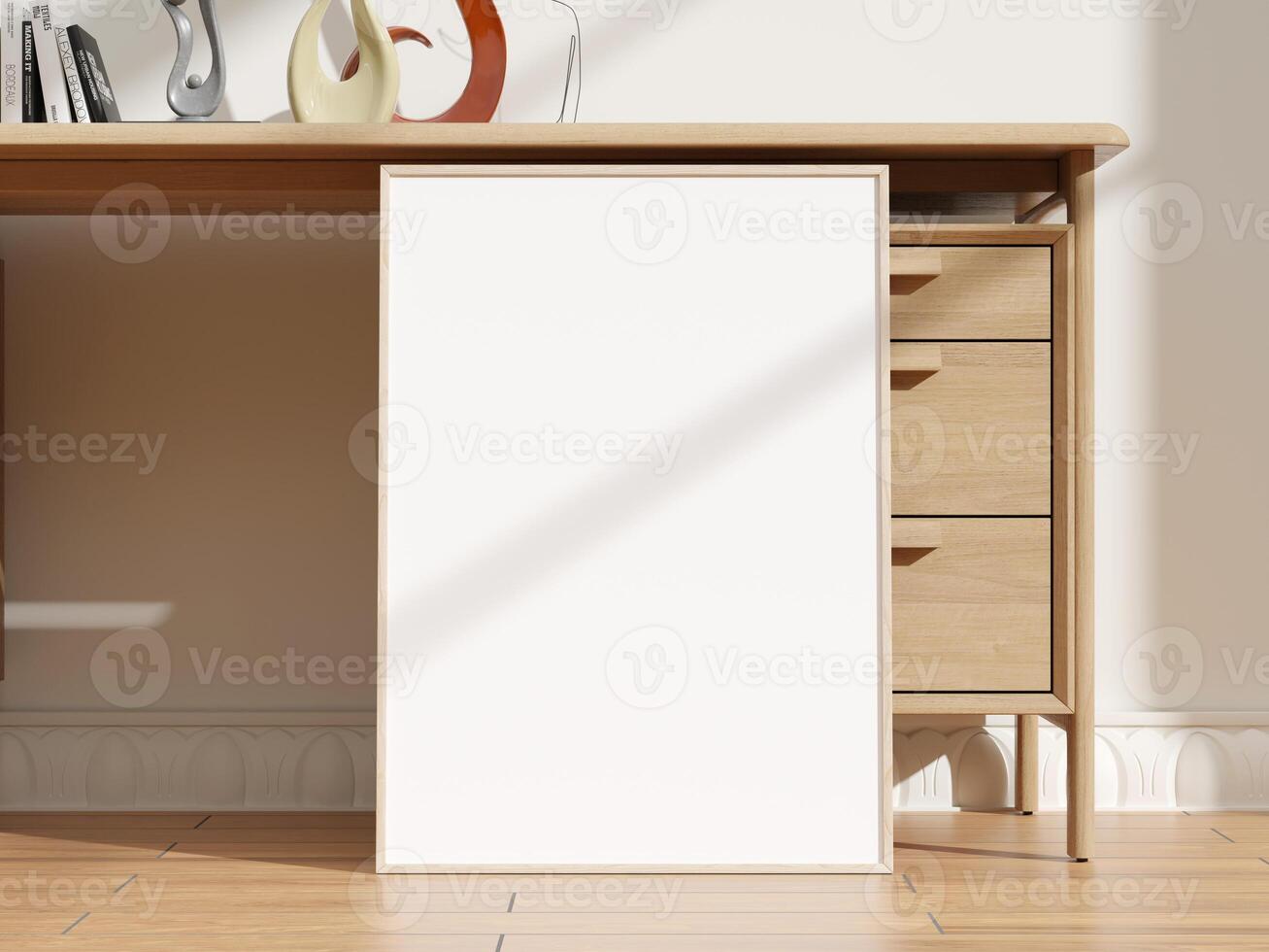 Stylish Frame Mockup with Empty Canvas photo