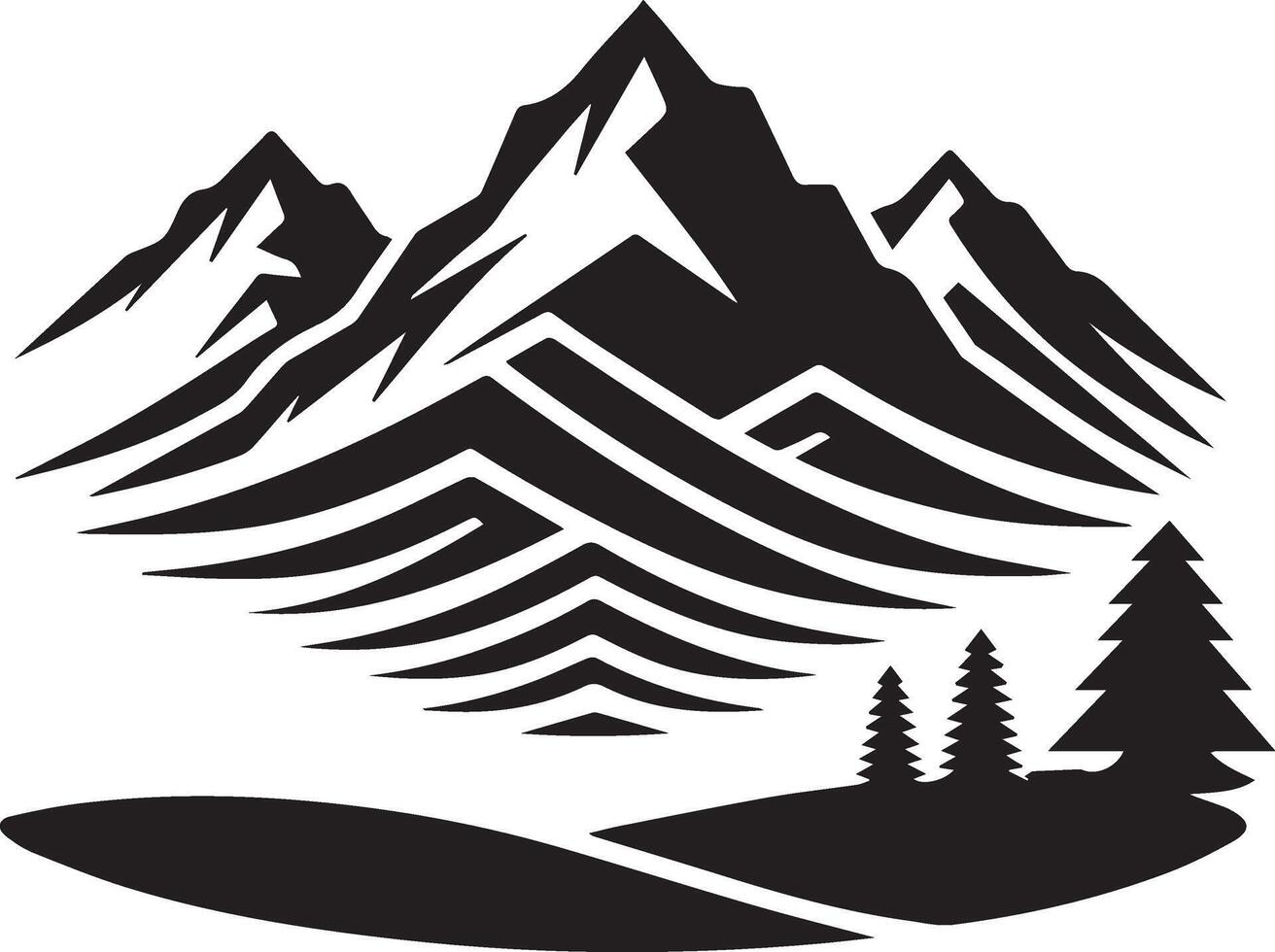 Mountain landscape with trees and mountains vector