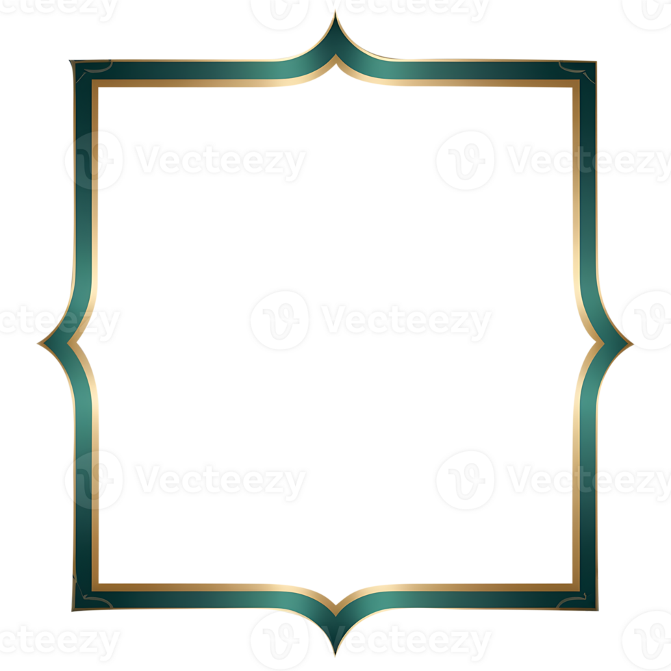 green and gold frame with a gold border png