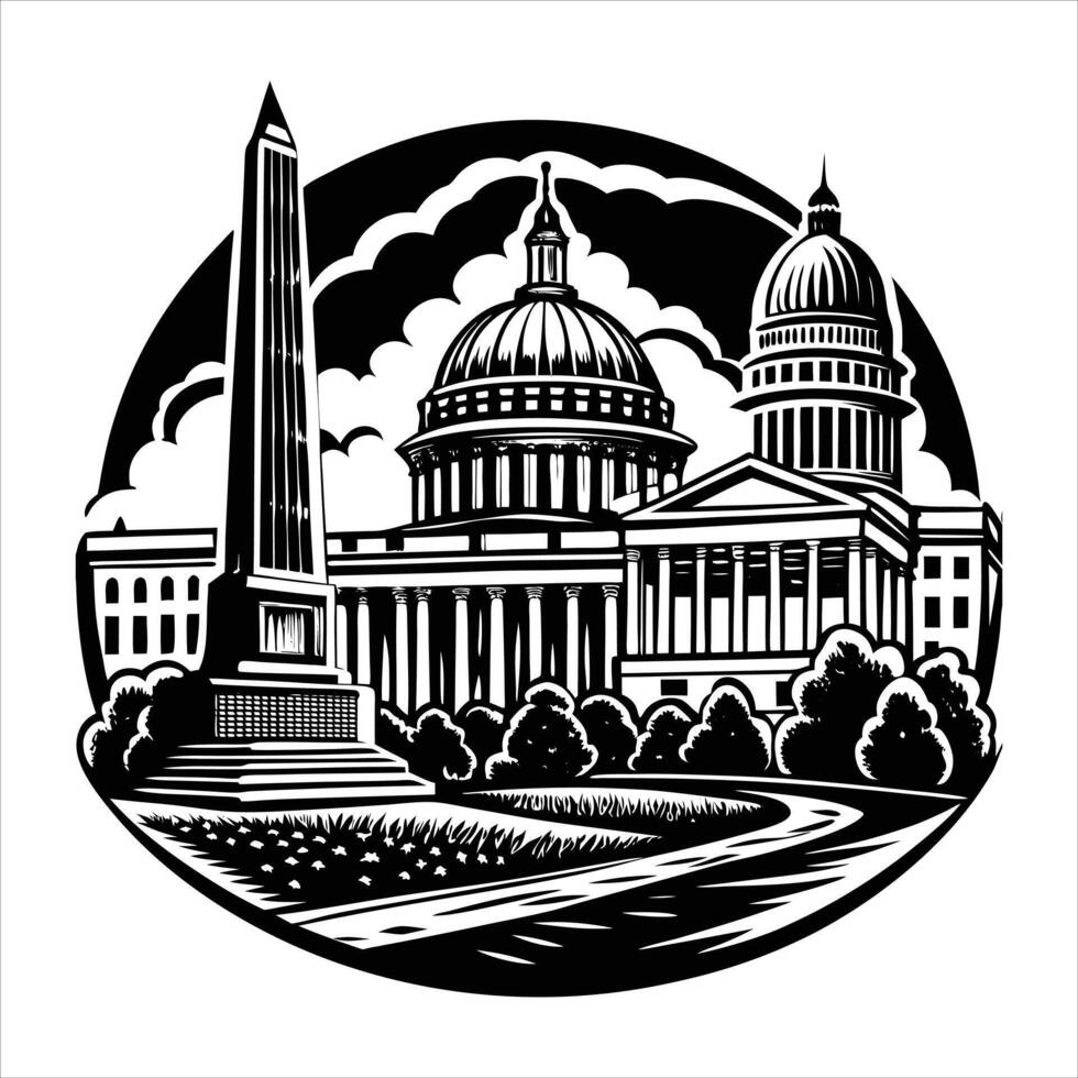 Capitol Building Washingto vector