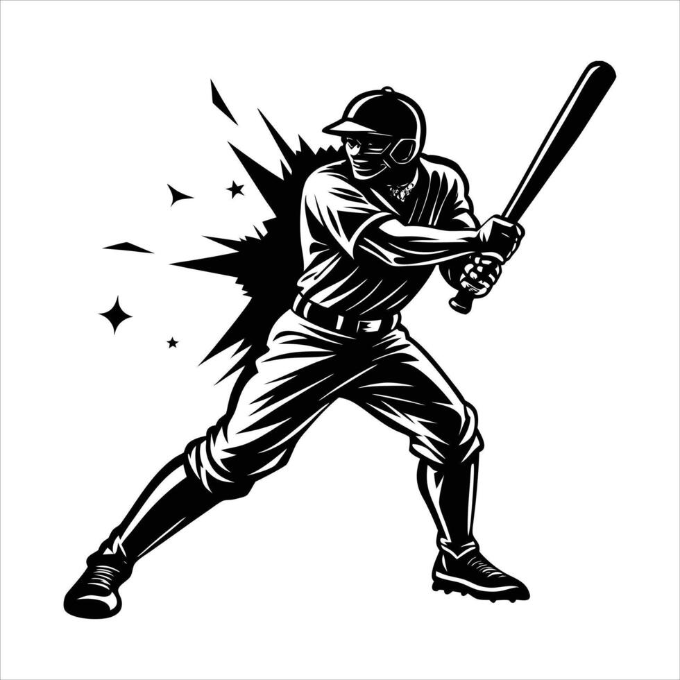 baseball batter silhouett vector