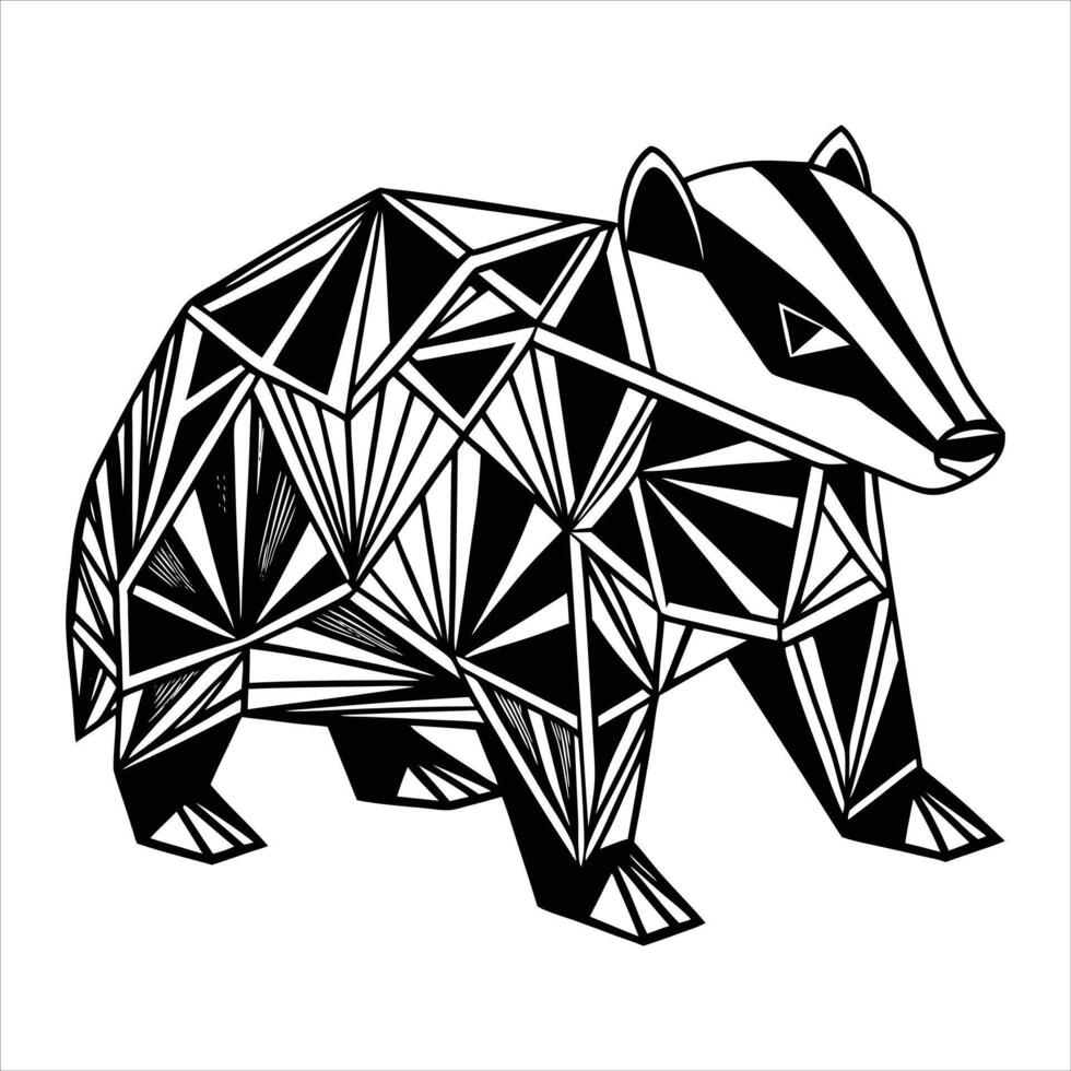 Geometric Bear Silhouette vector
