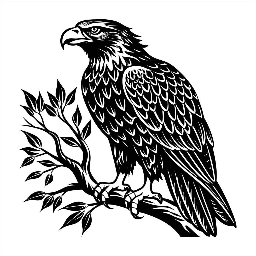 Bald eagle silhouette illustration vector