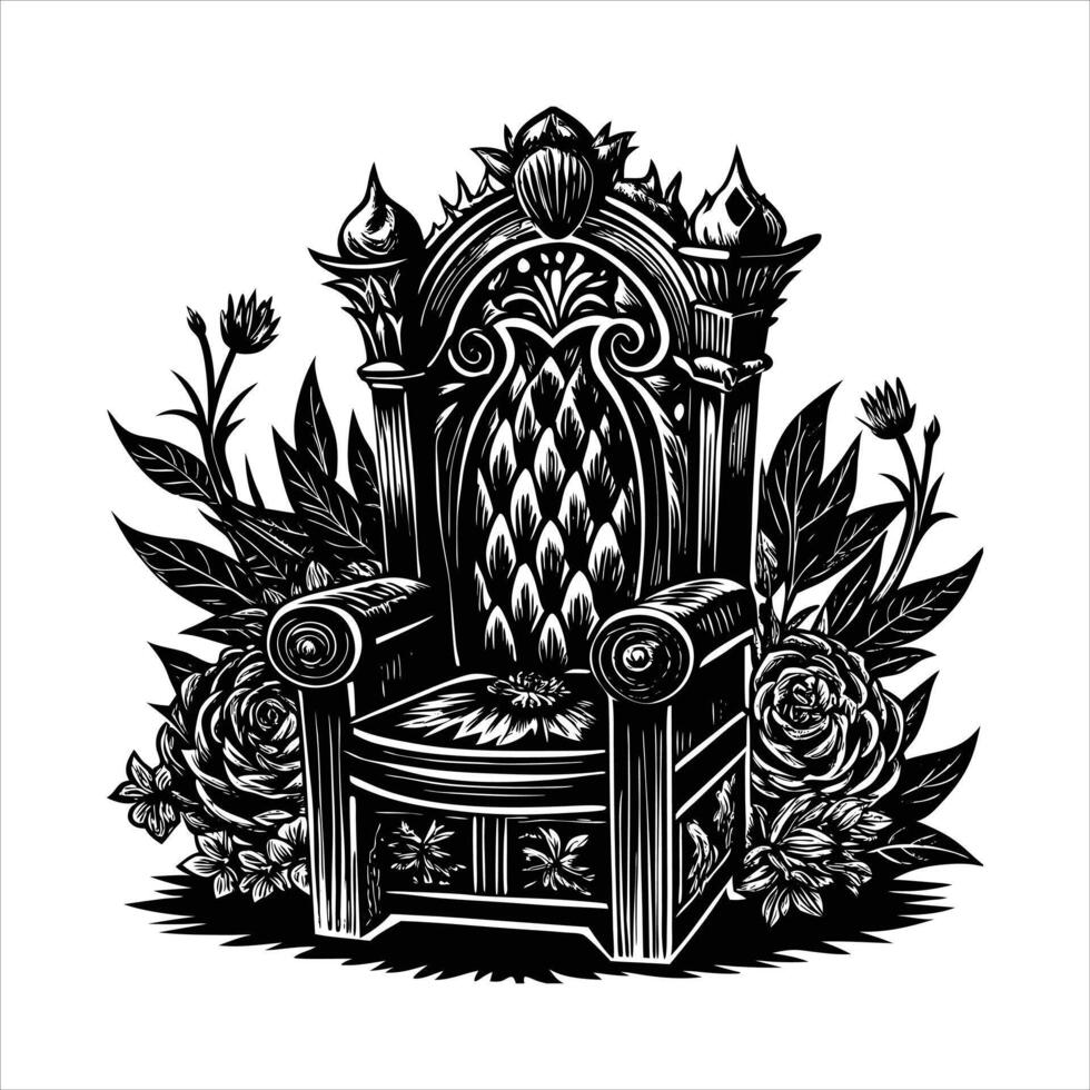 Kings chair silhouette vector