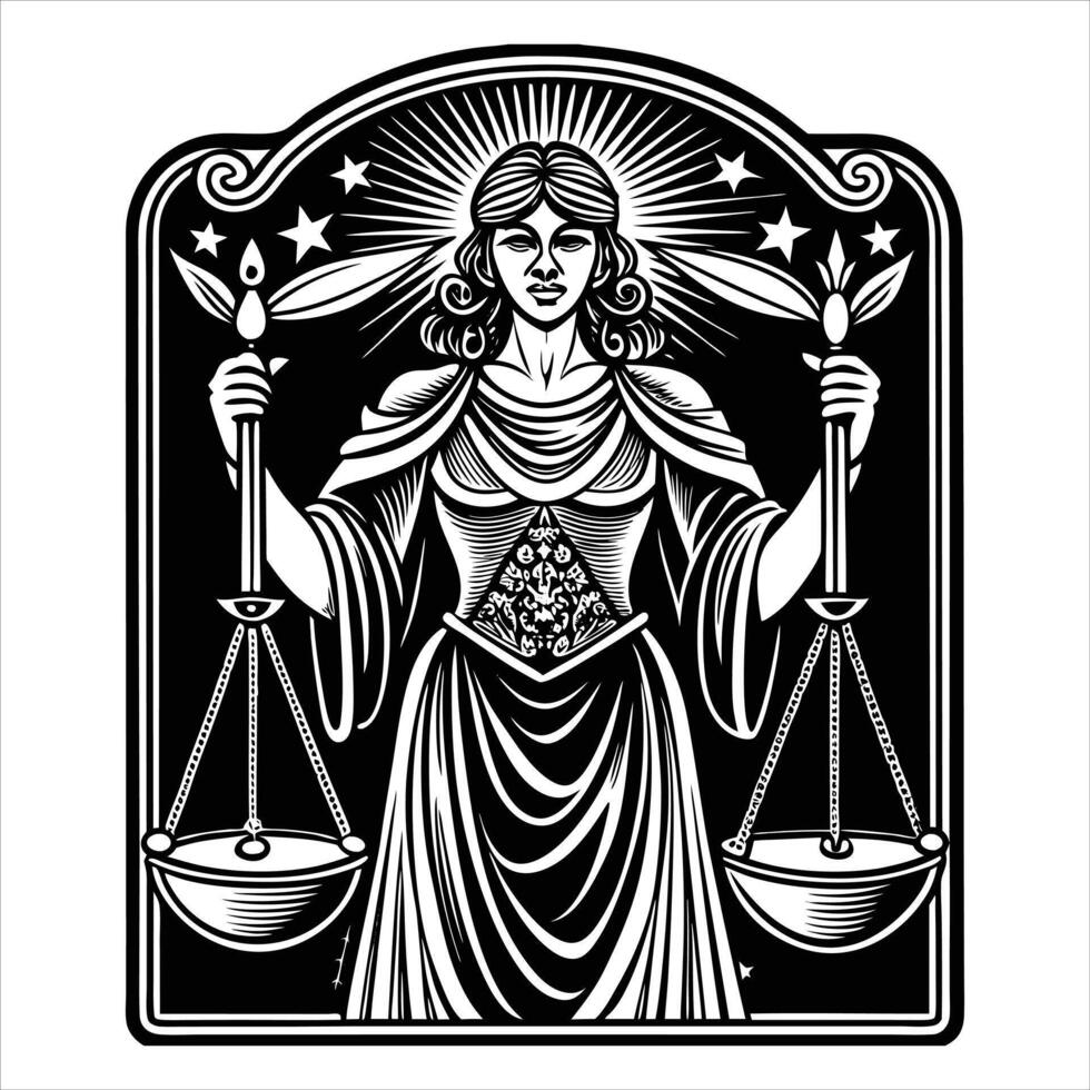 Tarot Justice Card vector