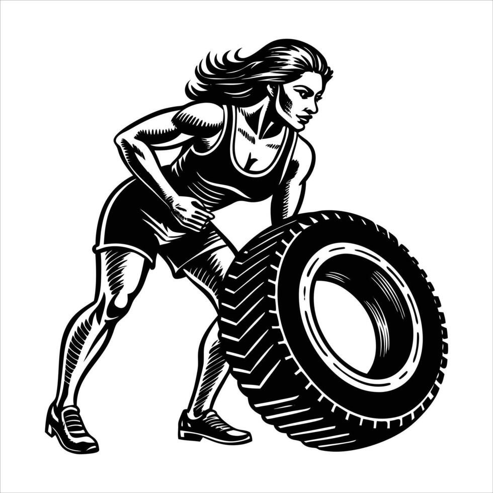 Tire Flipping Gym vector