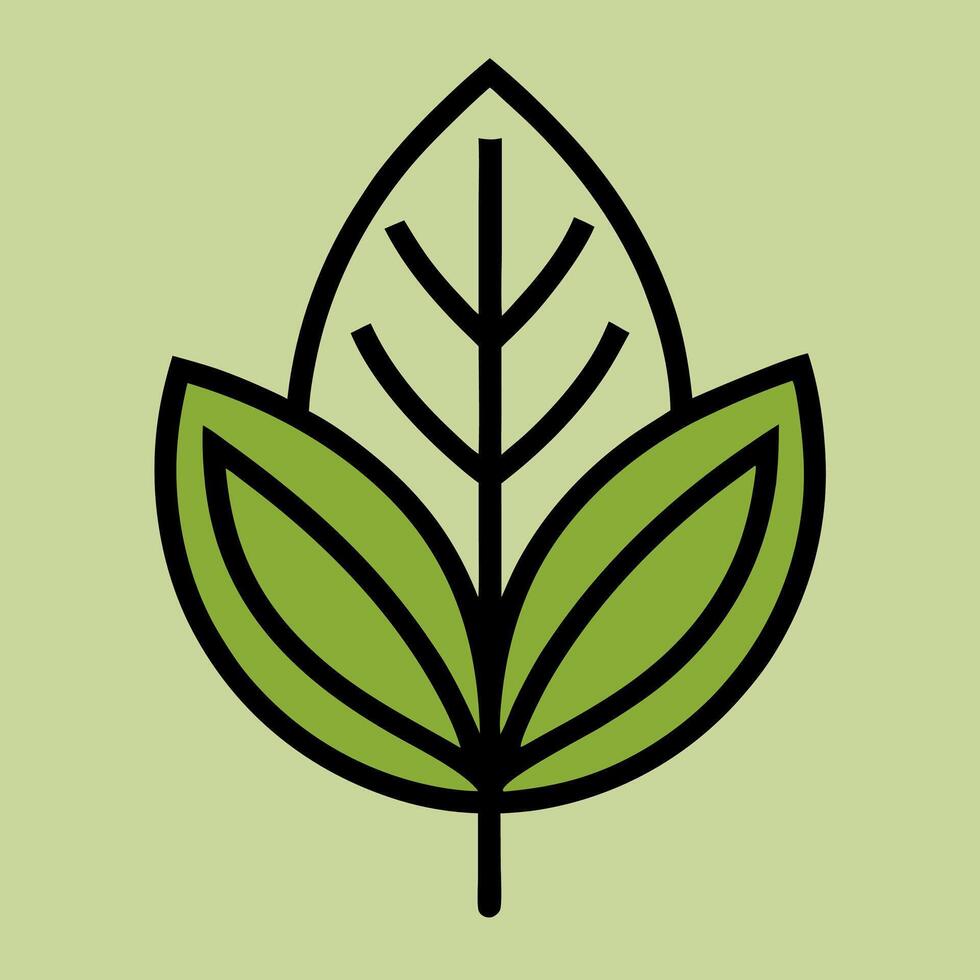 Green Plant Sprout Icon Simple Line Art, Eco Friendly Design. vector