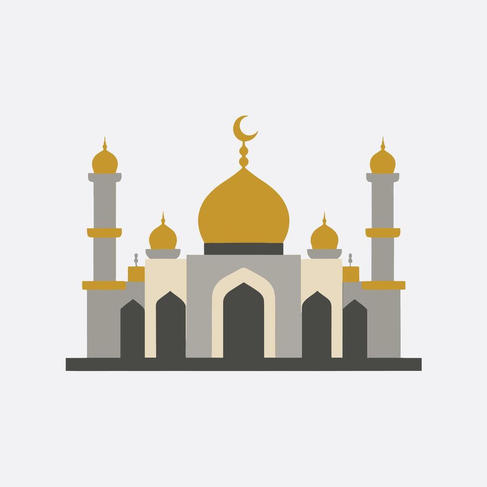 Elegant Minimalist Illustration Of A Grand Mosque vector