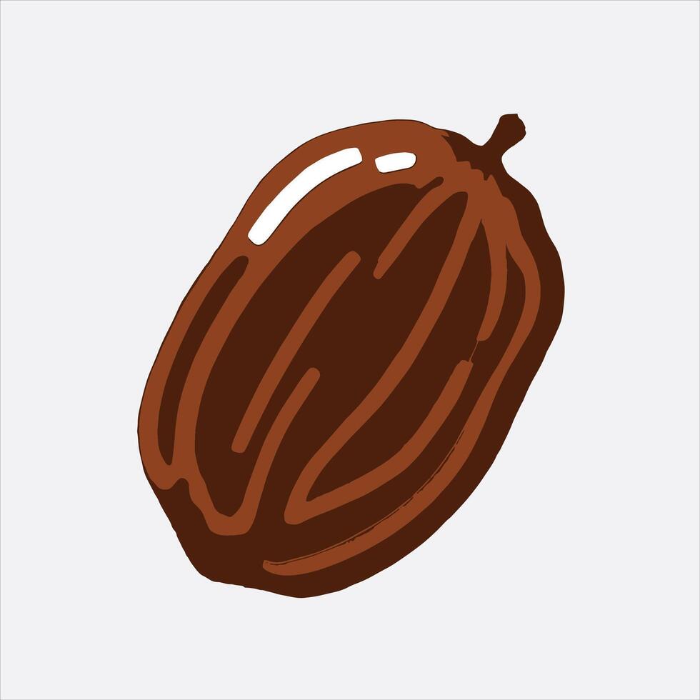 Close Up Of A Stylized Cartoonish Brown Date vector