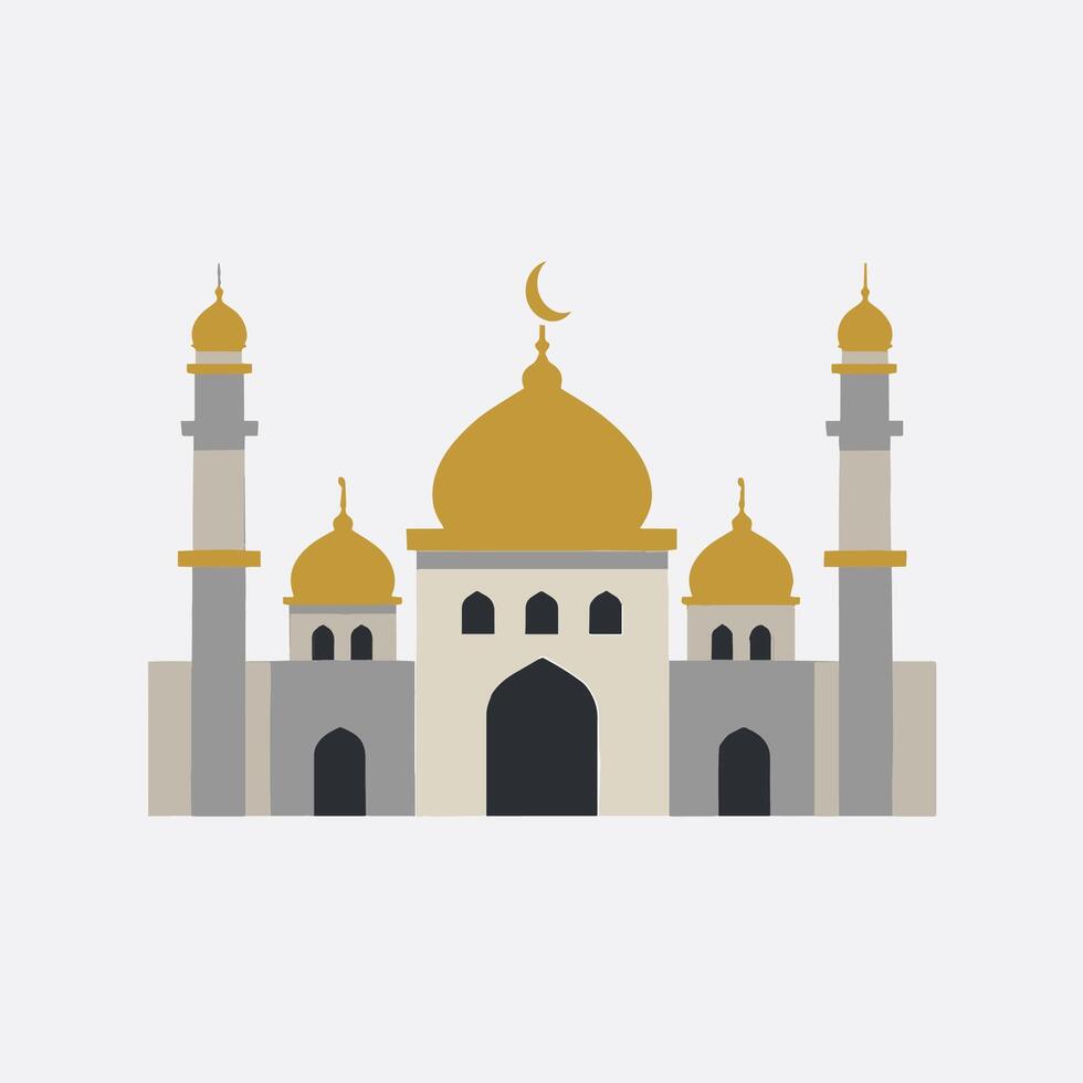 Simple Illustration Of A Majestic Mosque vector
