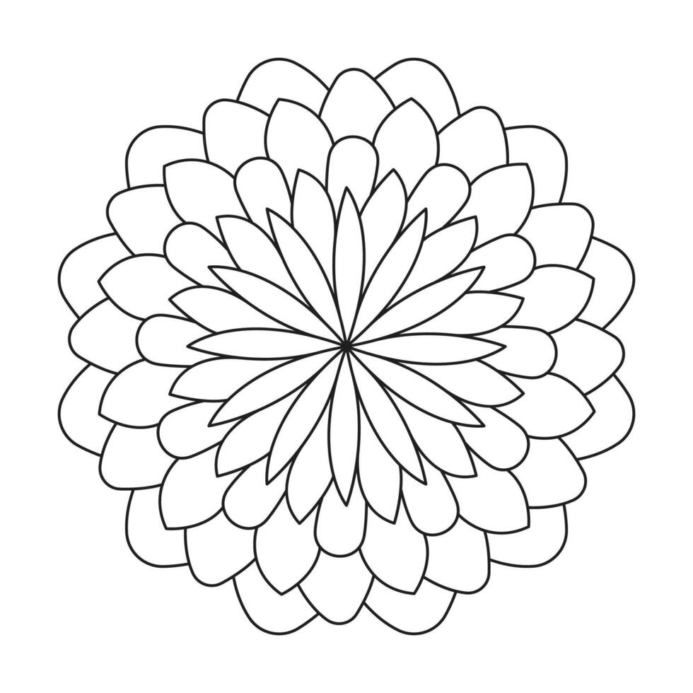 Kinds Simple Floral ornamental mandala design coloring book page vector