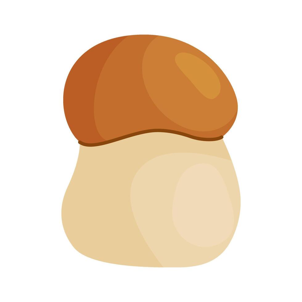Porcini mushroom. Edible forest mushroom Hand drawn trendy flat style icon. Fresh boletus. Autumn fungus. Cep, penny bun, porcino vector