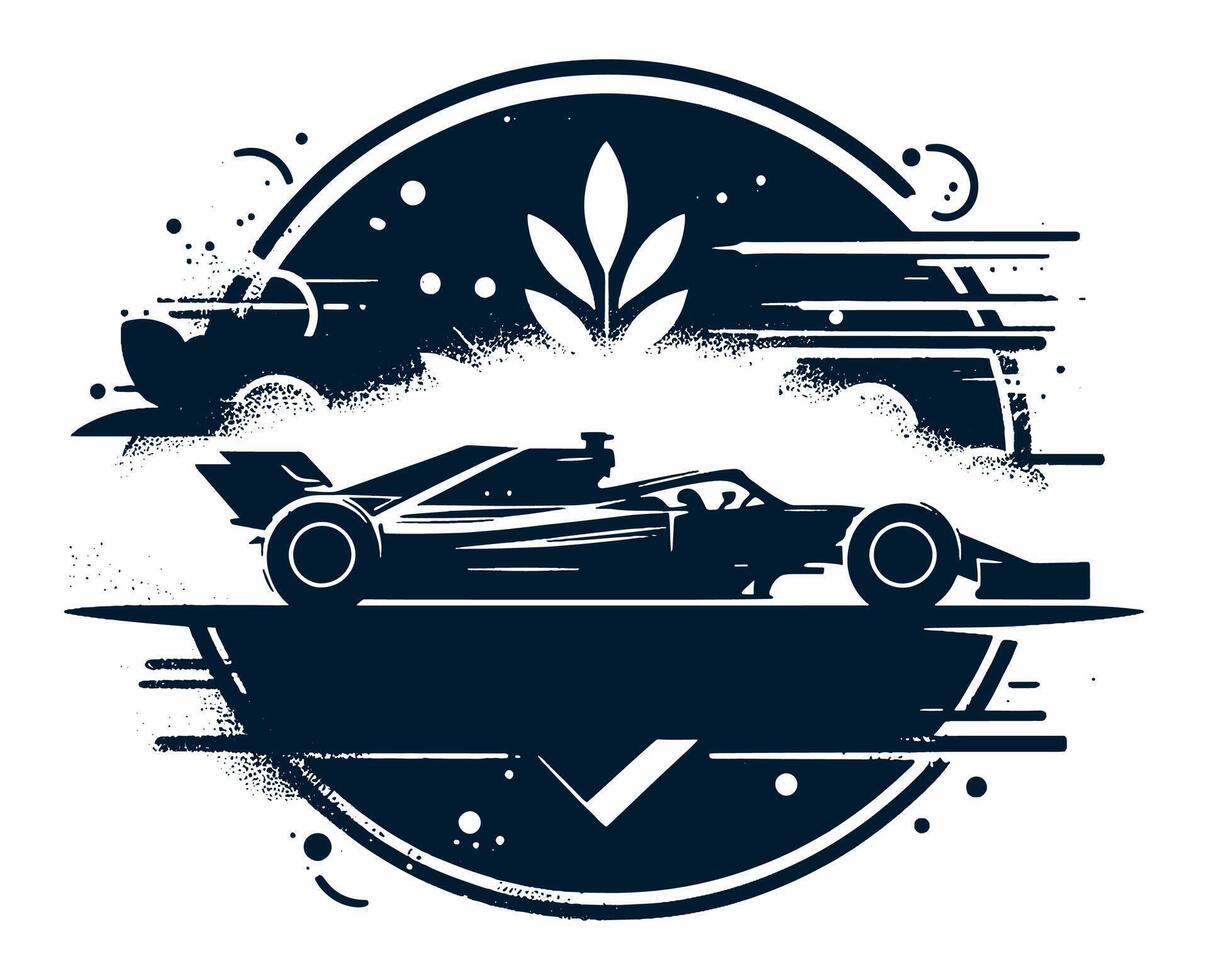 A racing car on a white background with a black background vector