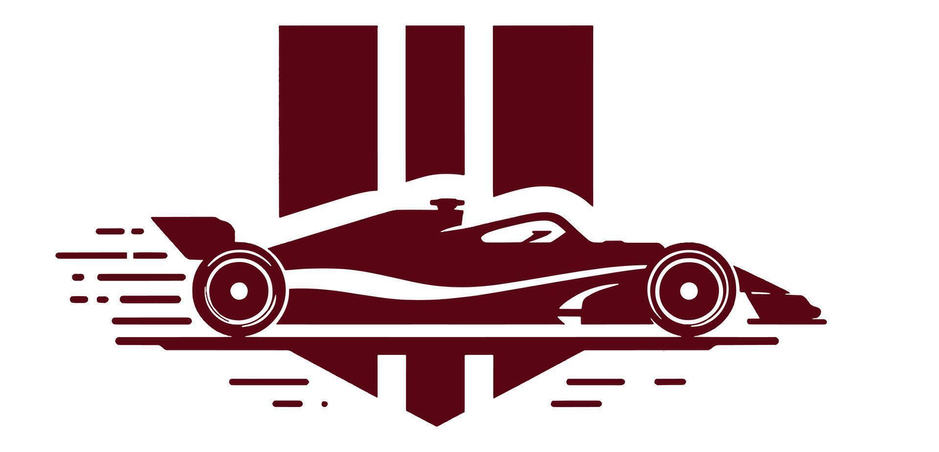 A racing car logo with a red stripe vector