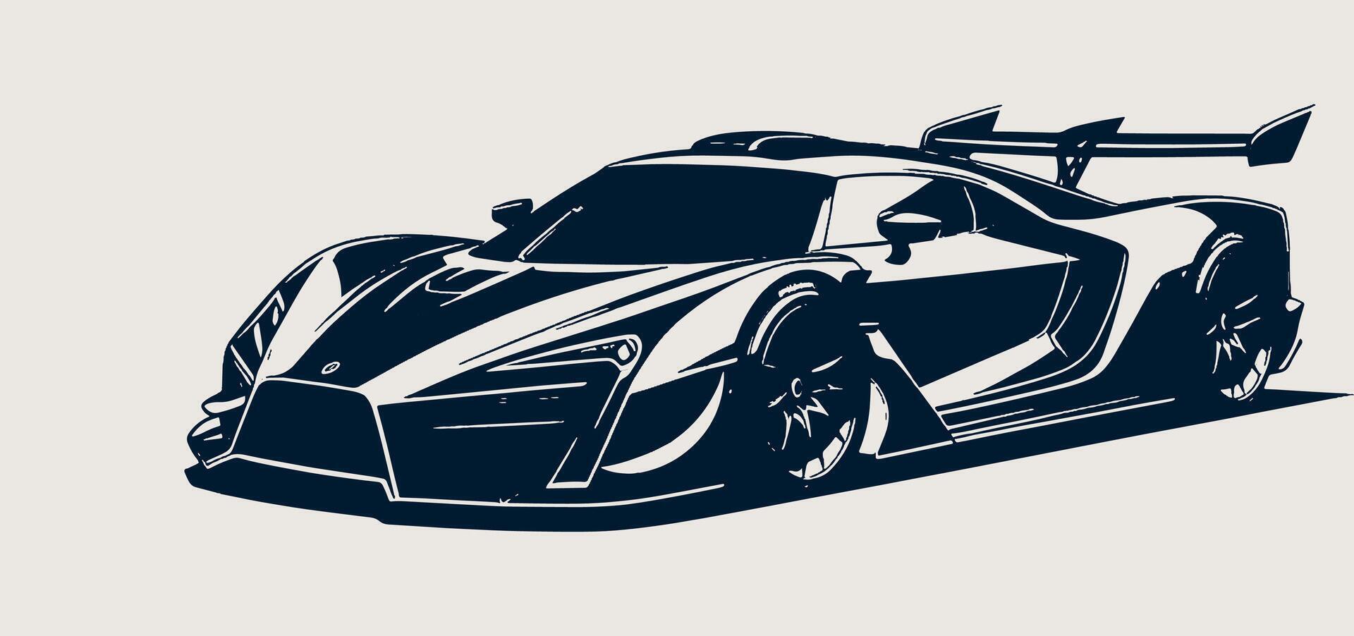 Illustration of a racing sports car on a white background vector
