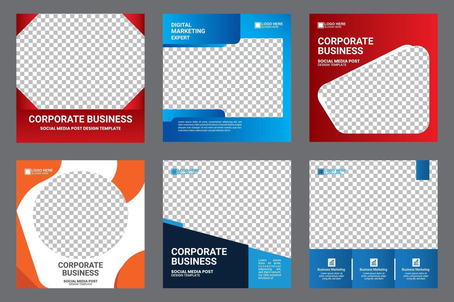 digital marketing social media content design templates vector