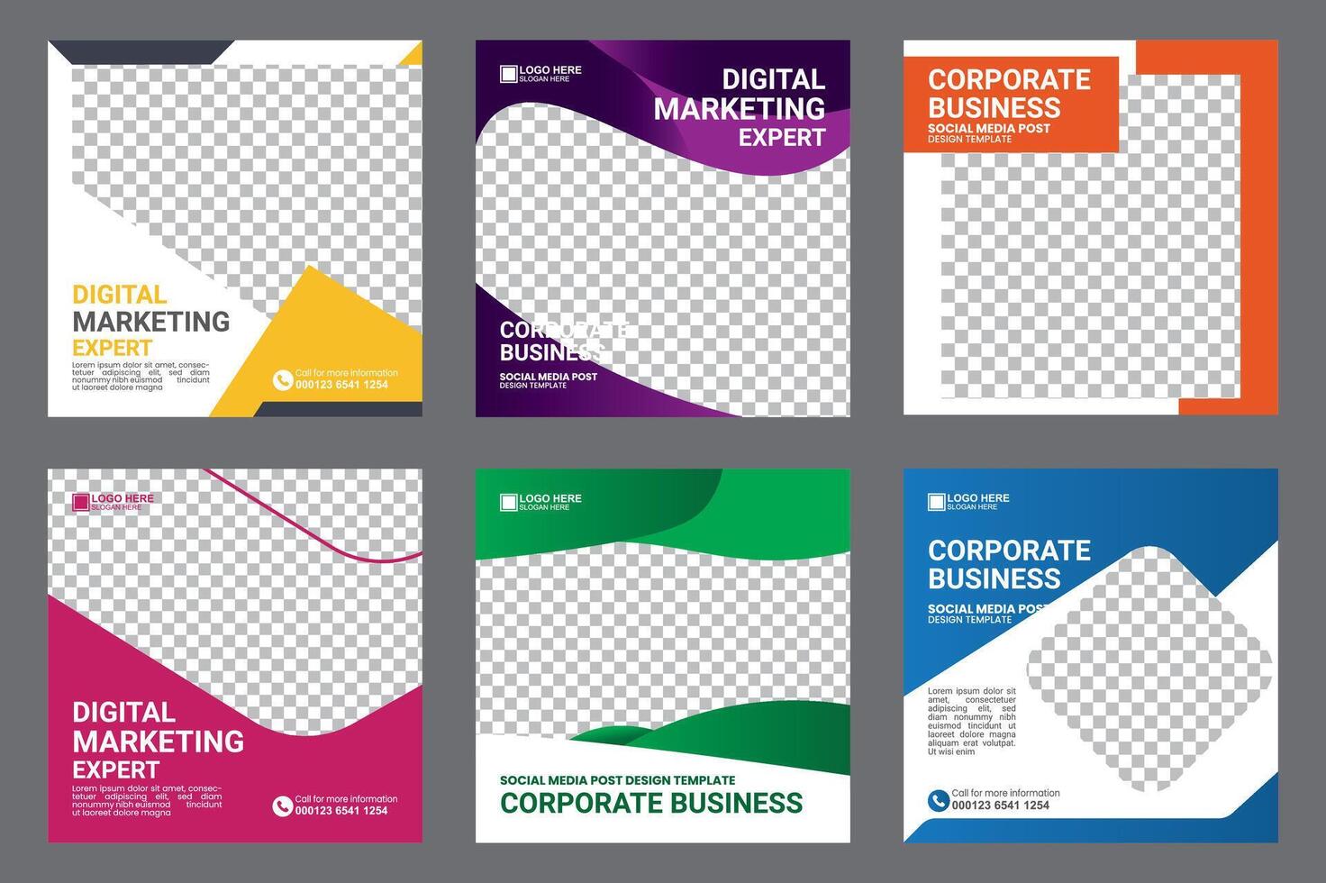 social media post design packs for digital marketers vector