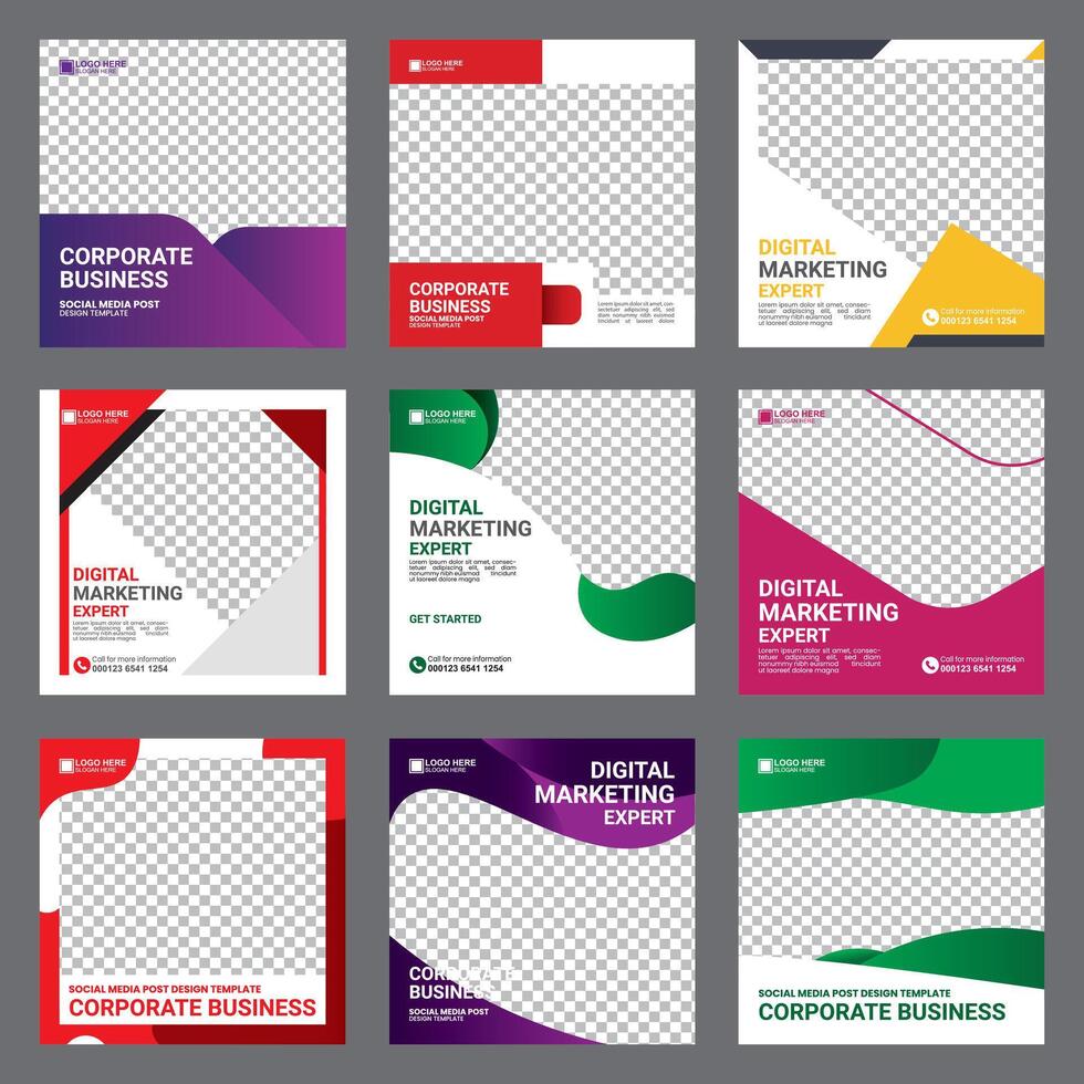 social media marketing graphics template collections vector