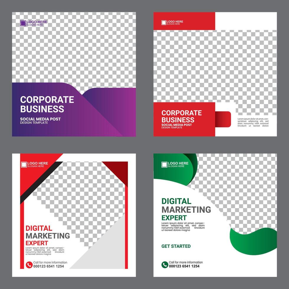 social media post design bundles for digital marketing vector