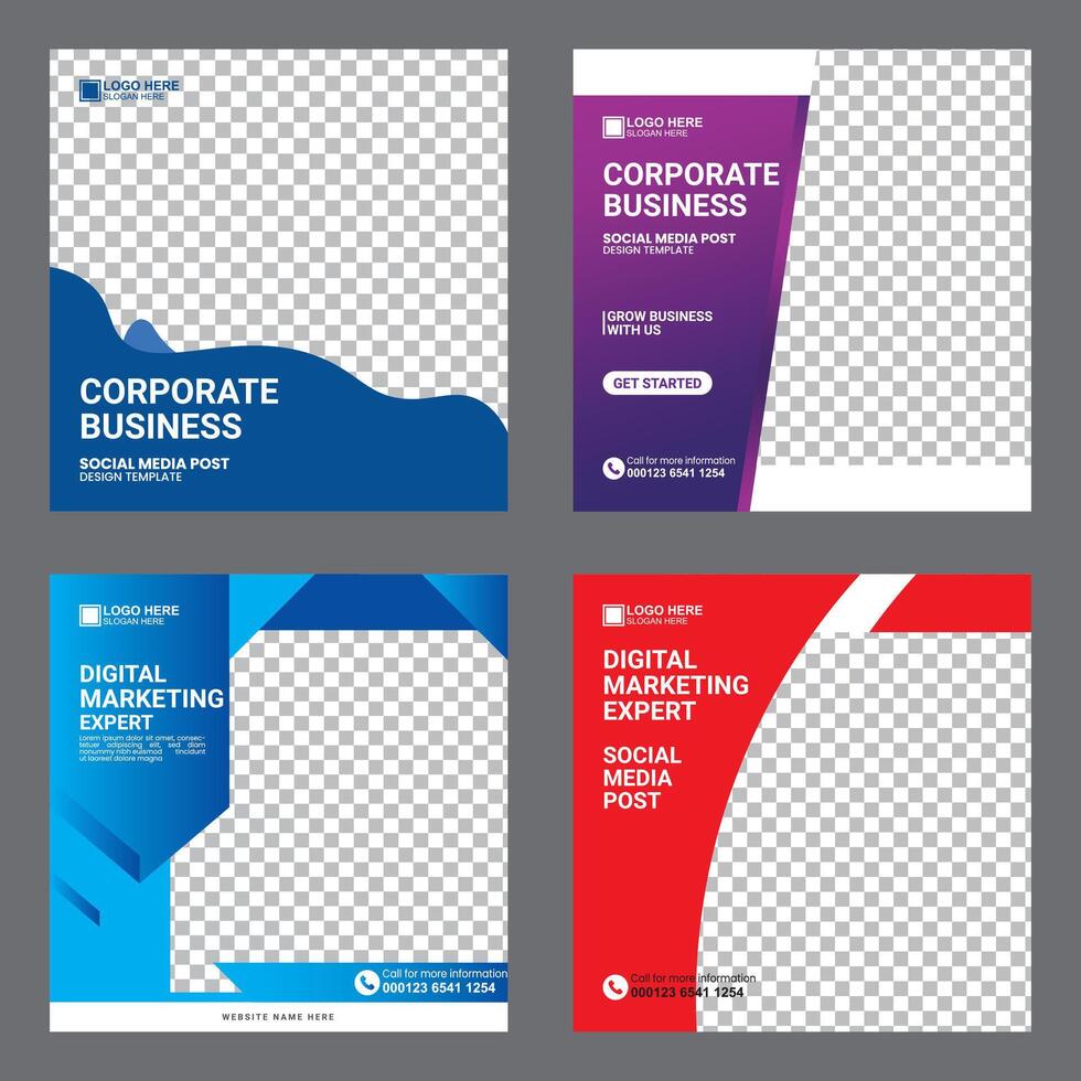 social media marketing post template collections vector
