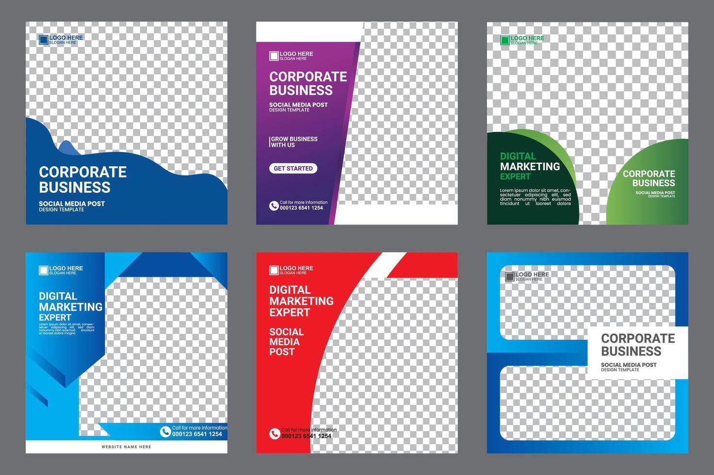 digital marketing social media graphics template packs vector