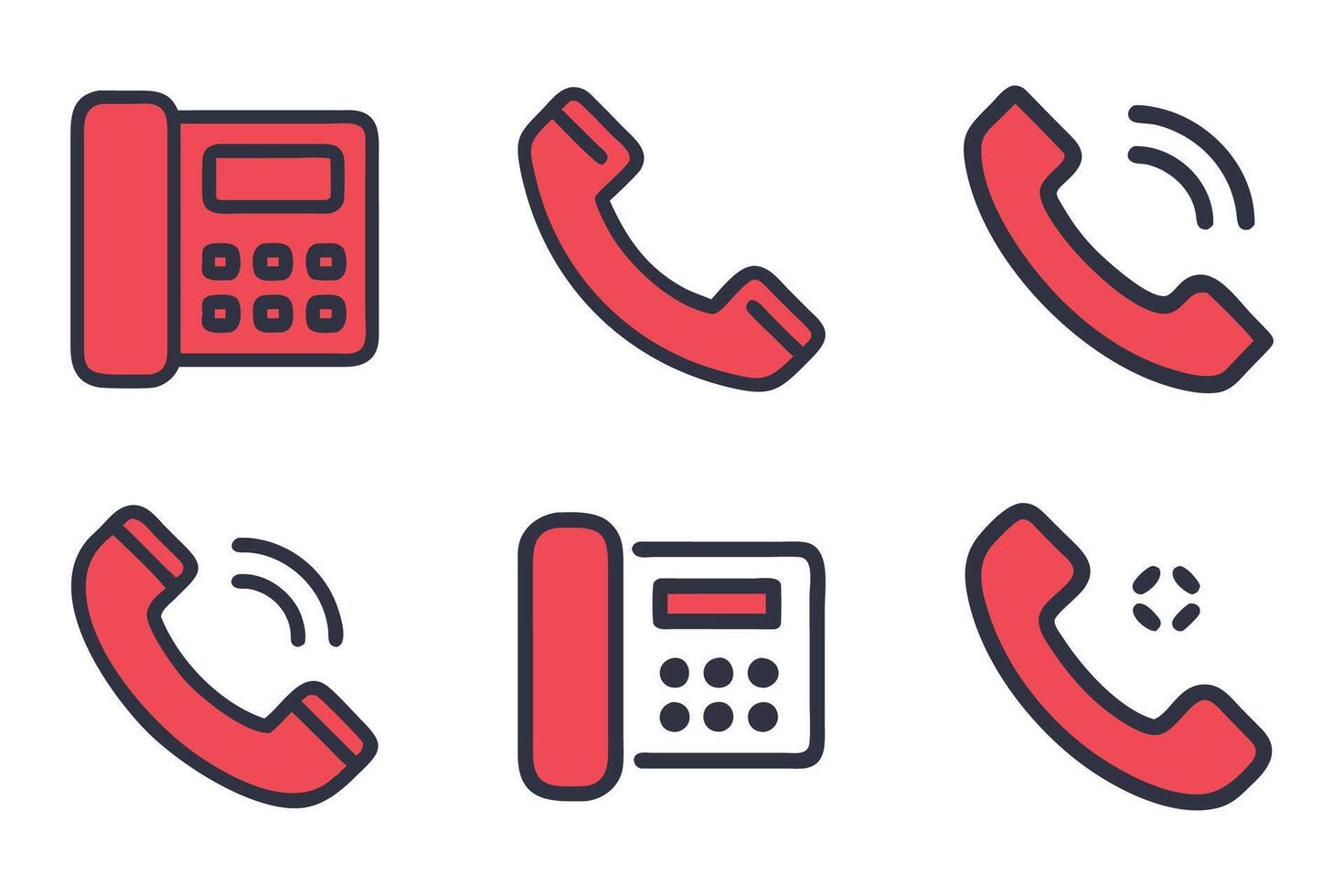 Wireless phone silhouette icon set vector