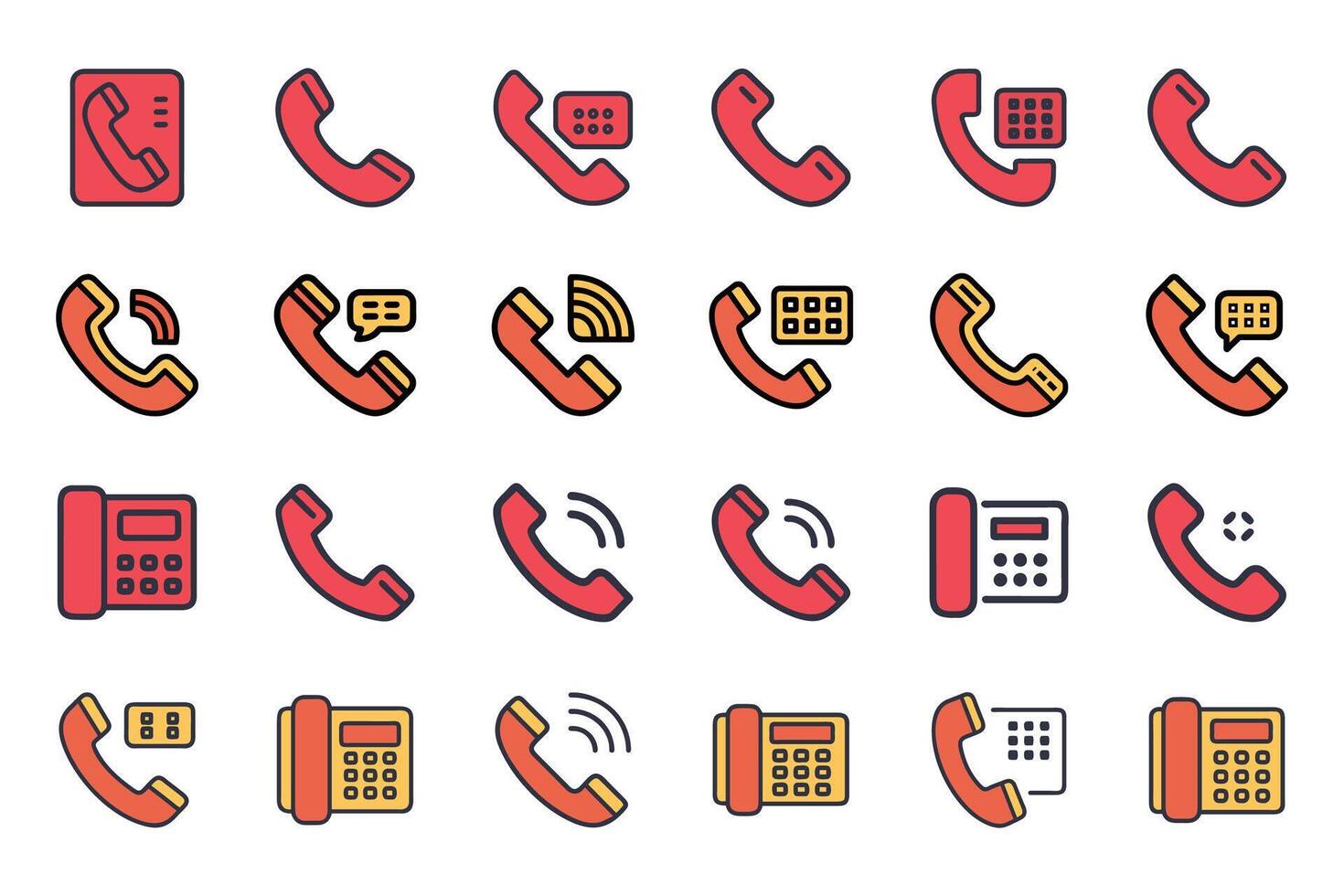 Mobile connection silhouette icon pack vector