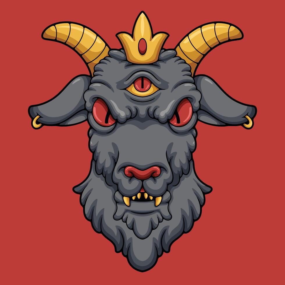 Devil Goat illustration vector