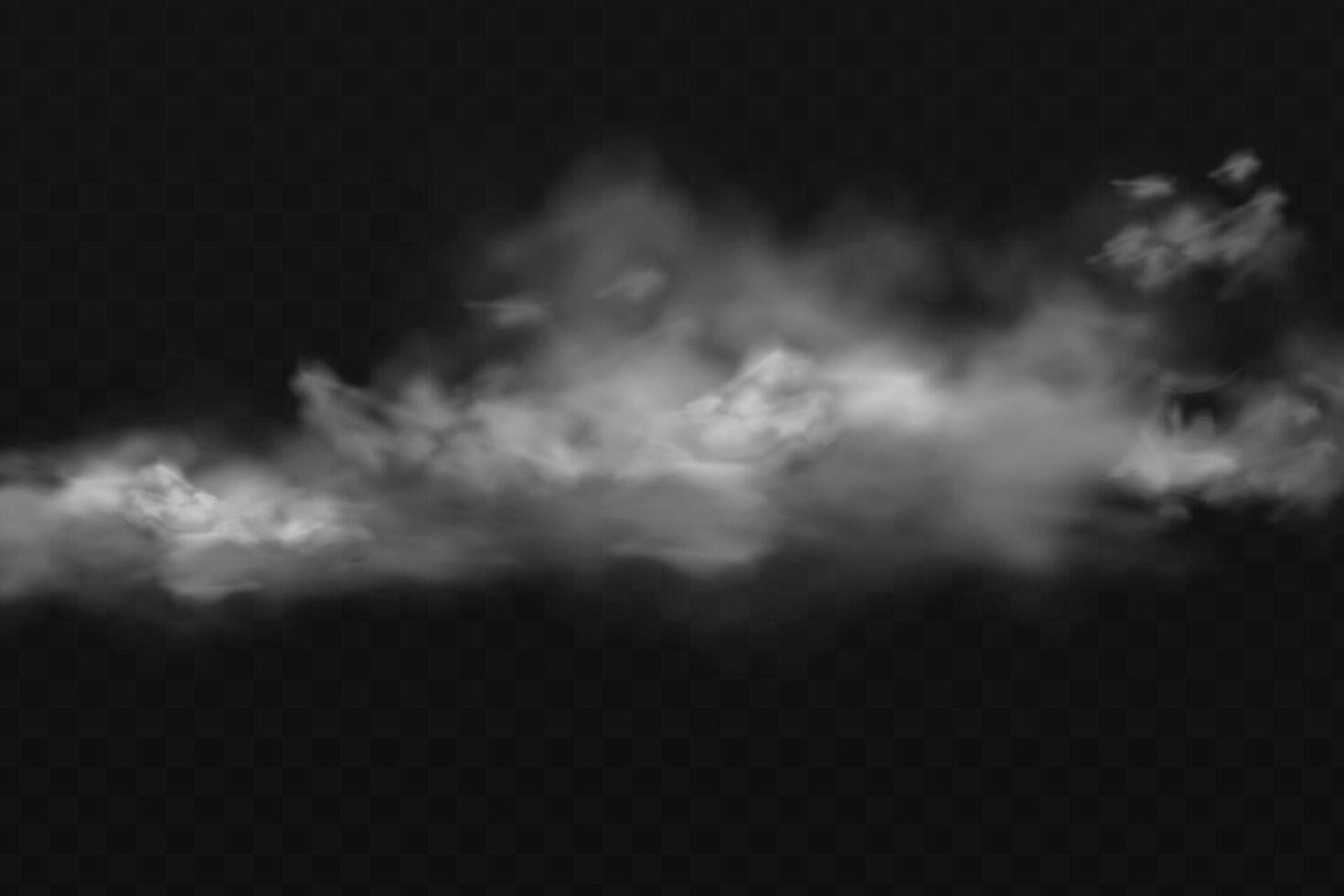 Smoke cloud on black background vector