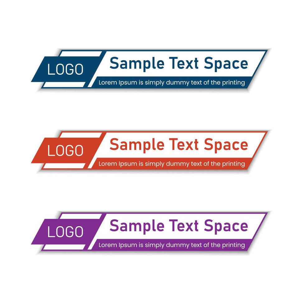 Four different colored text space labels vector