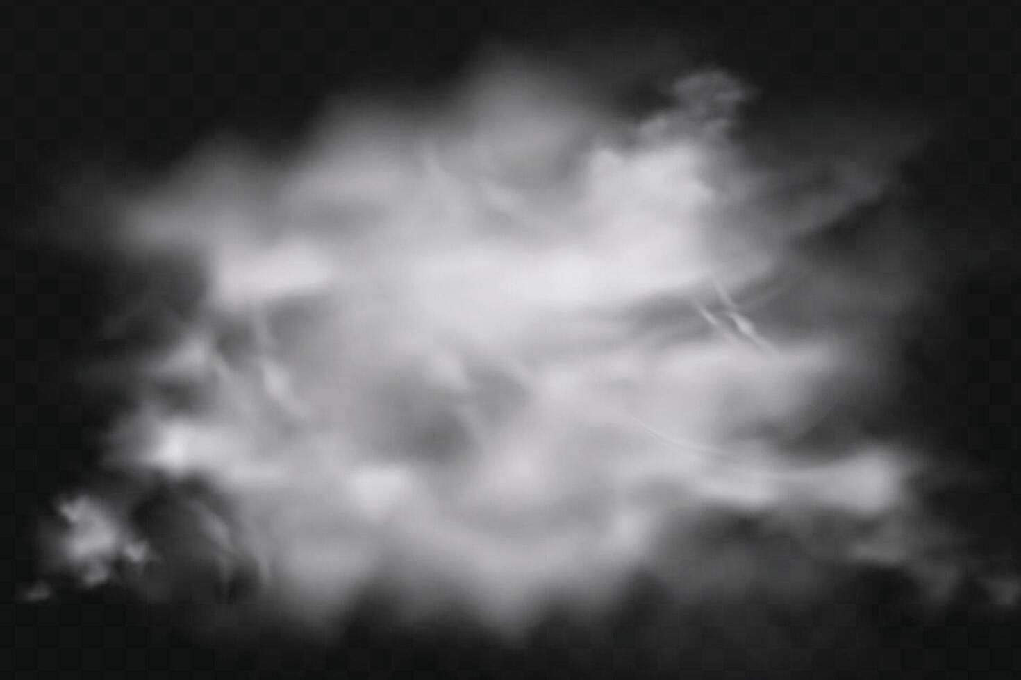 Smoke cloud on black background design vector