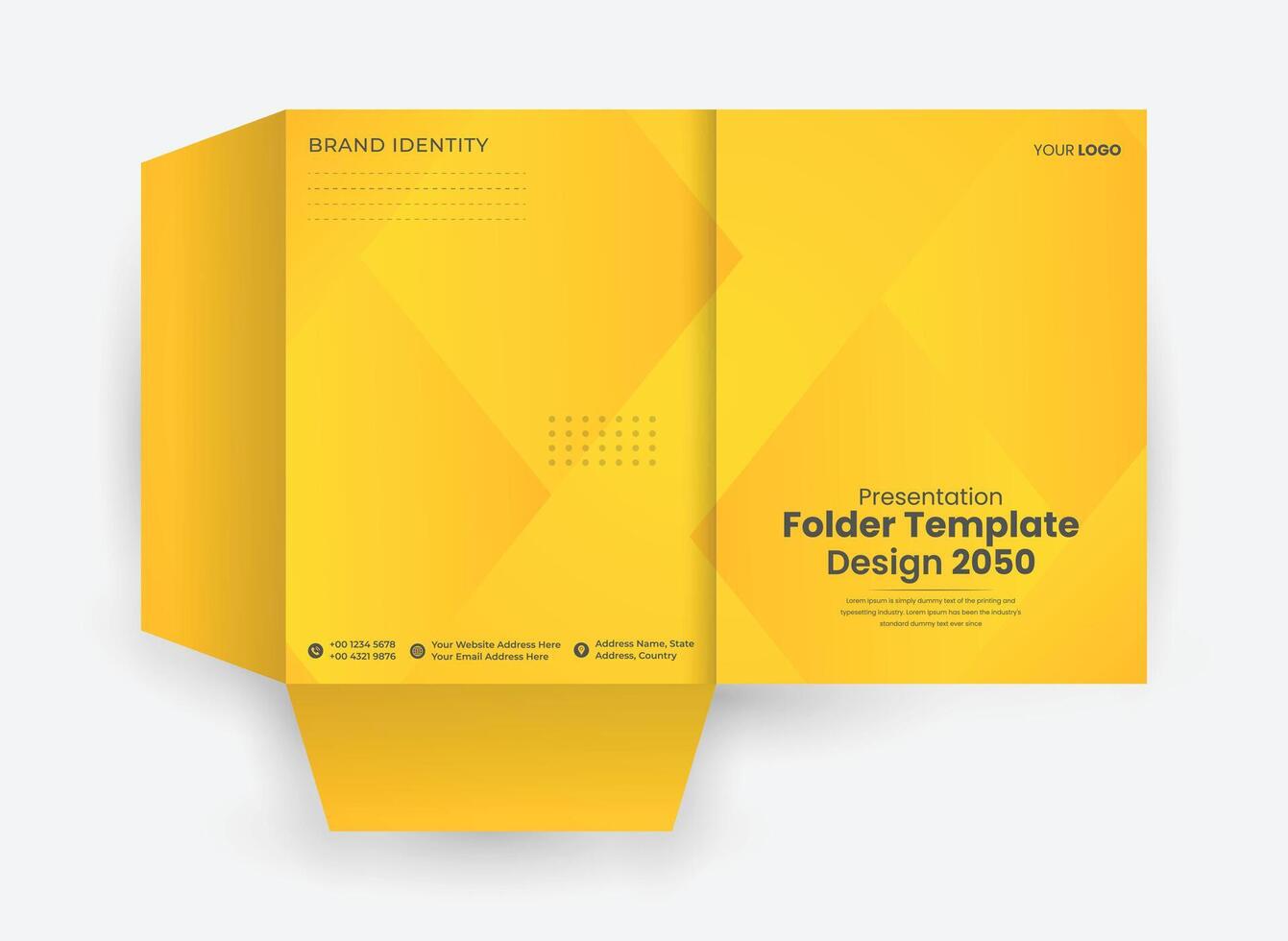 A yellow folder with a foldable cover vector