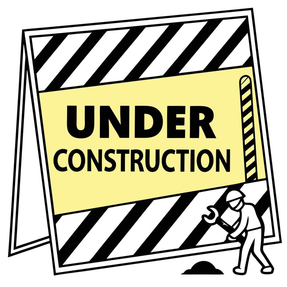 Under construction sign illustration vector