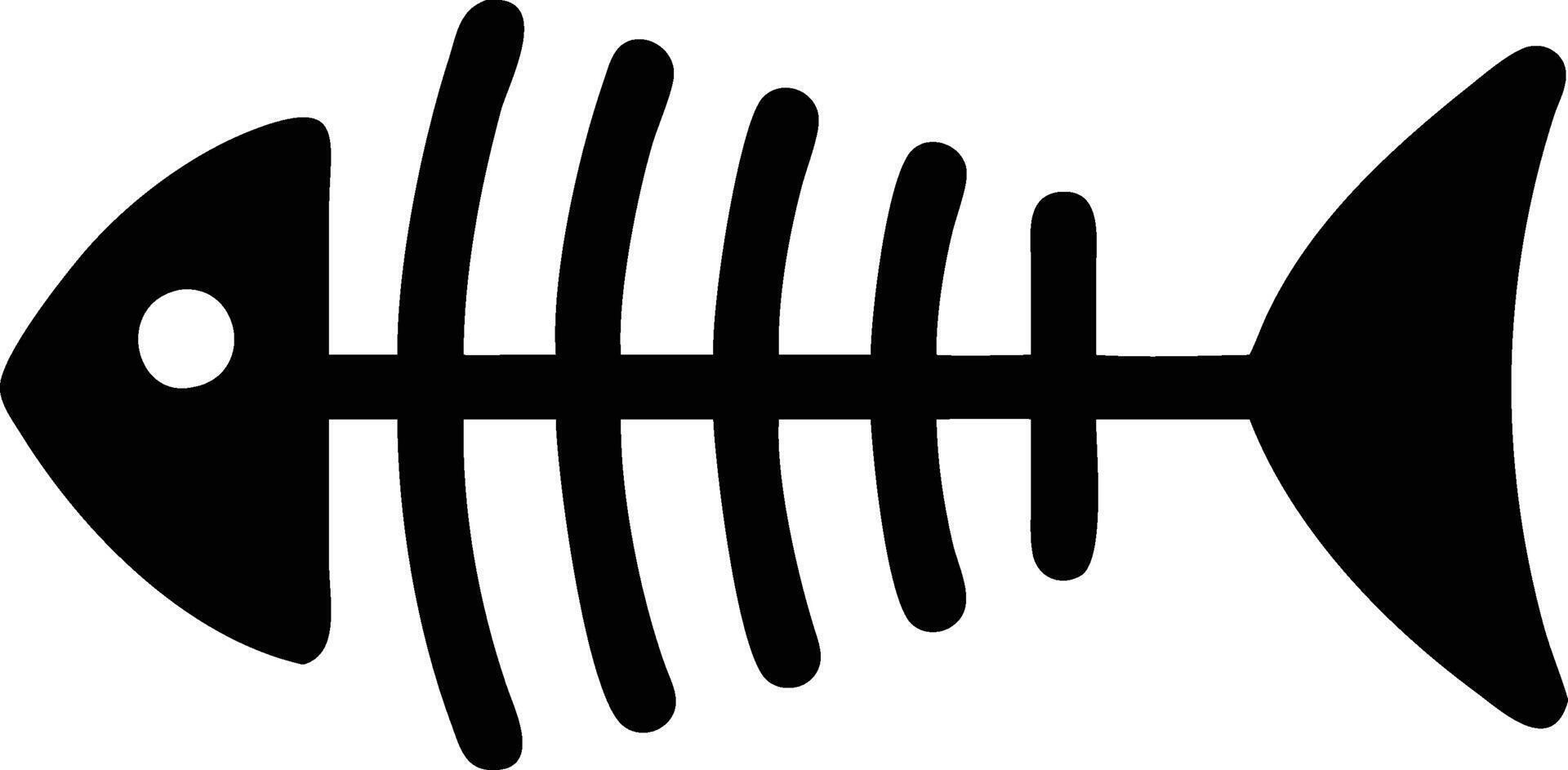 Fish skeleton icon vector
