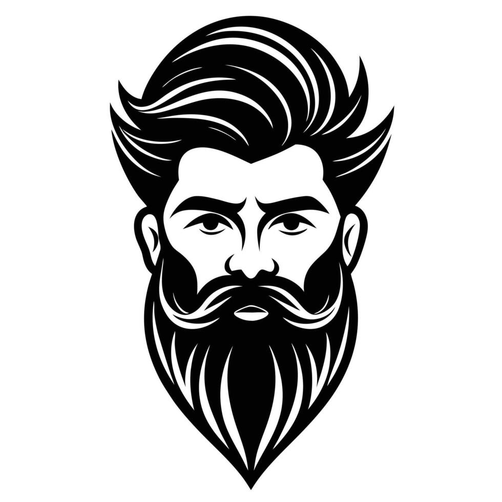 A man with a beard and mustache on his face vector