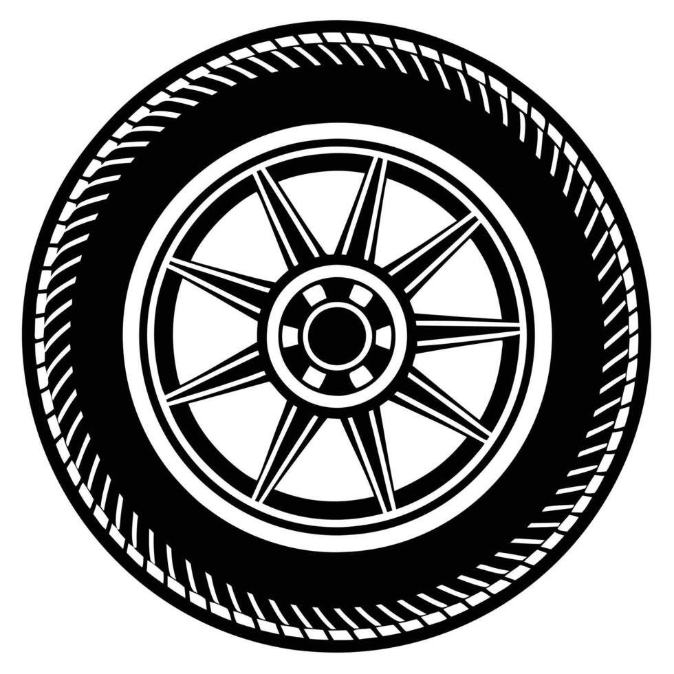 Car wheel icon vector