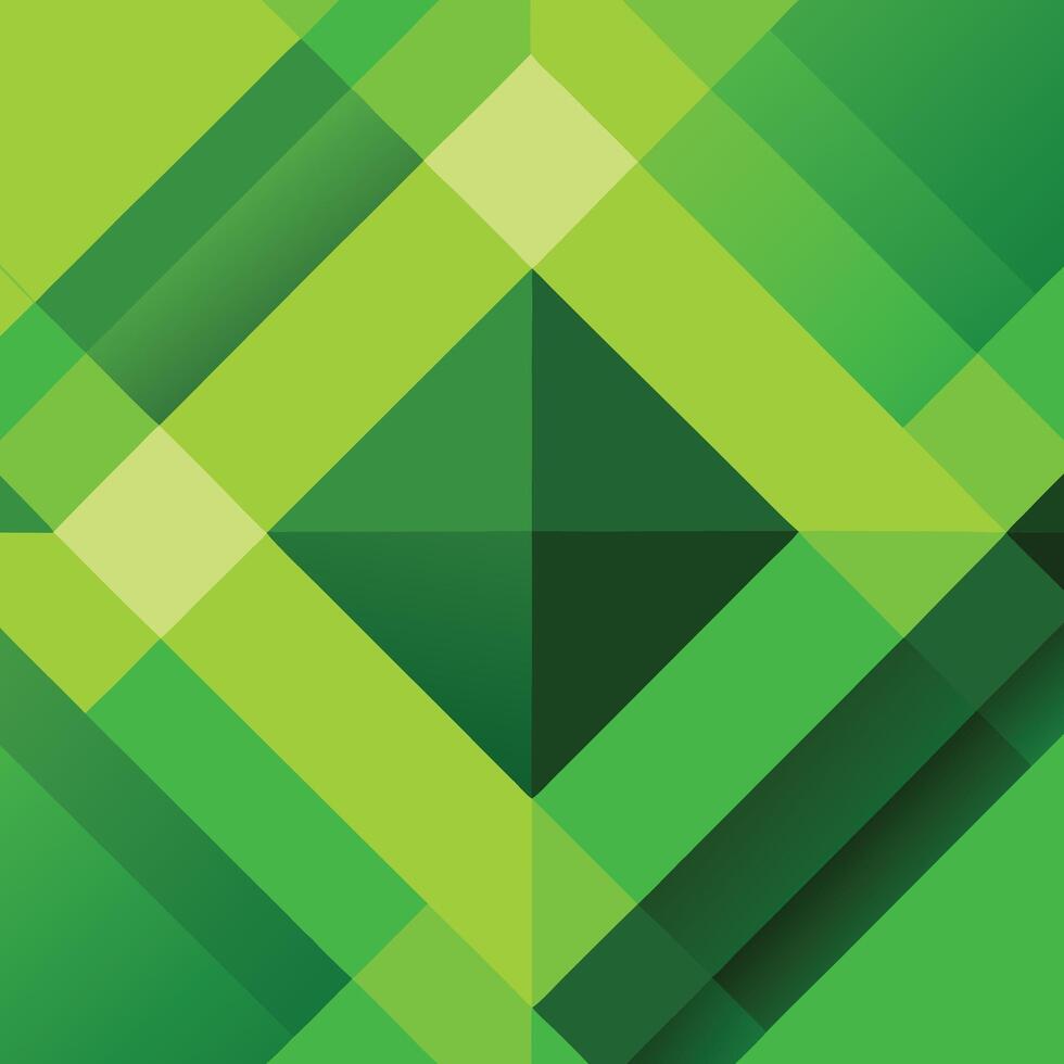 Green background with squares and triangles vector