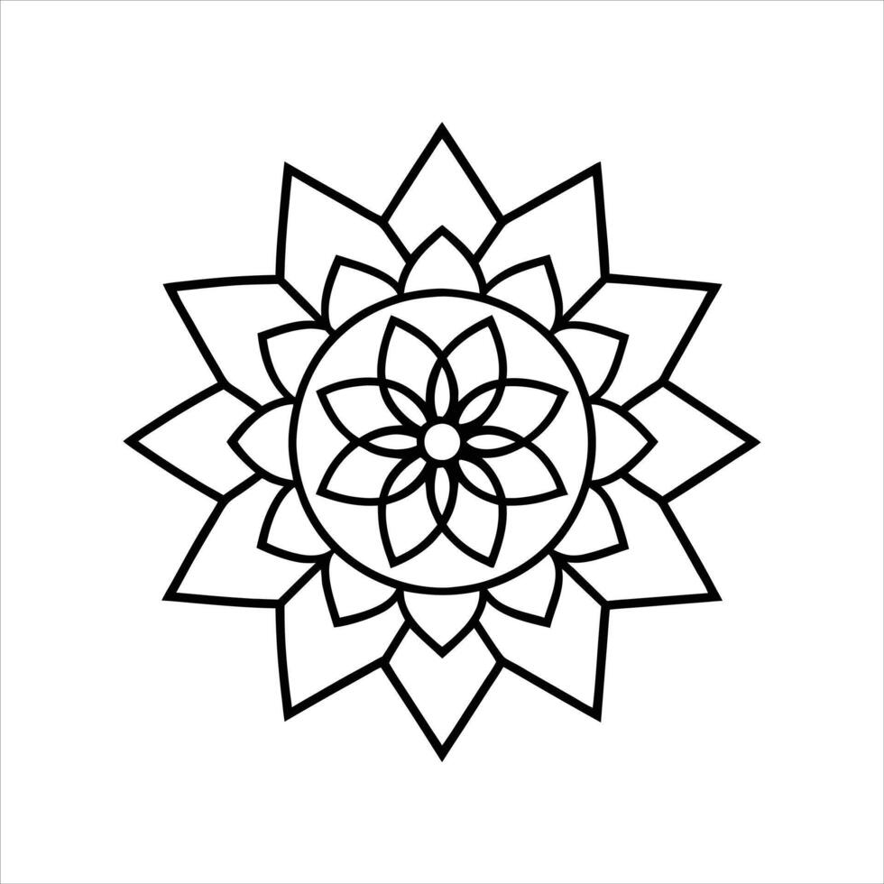Floral Mandala Line Art Illustration vector