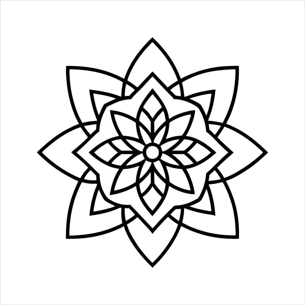 Elegant Mandala Outline Design vector