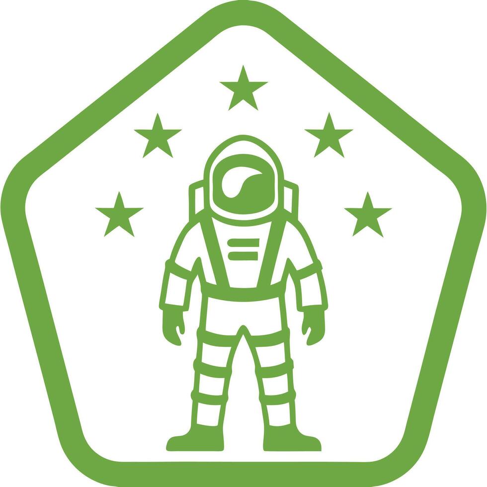 Minimalistic Astronaut green color A Captivating Graphic Artwork for Your Creative Projects vector