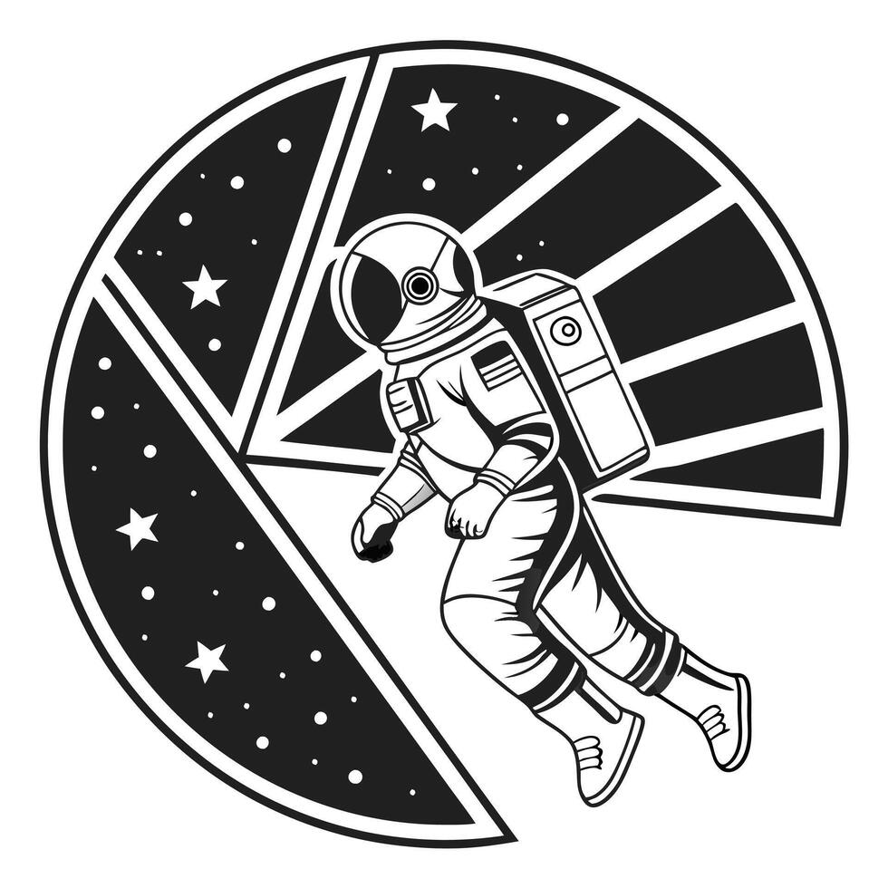Astronaut Glyph A Captivating Graphic Artwork for Your Creative Projects. vector