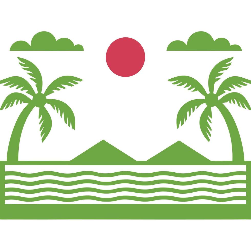 Bright and tropical palm tree , ideal for summer holiday designs and beach-themed projects. vector