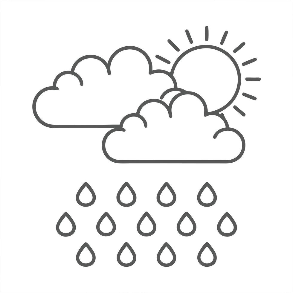Puff of wind blow line symbol. Cloud, sun, moon, blowing wind, rain, snow, weather icon. Gust pictogram. Smoky stream. vector