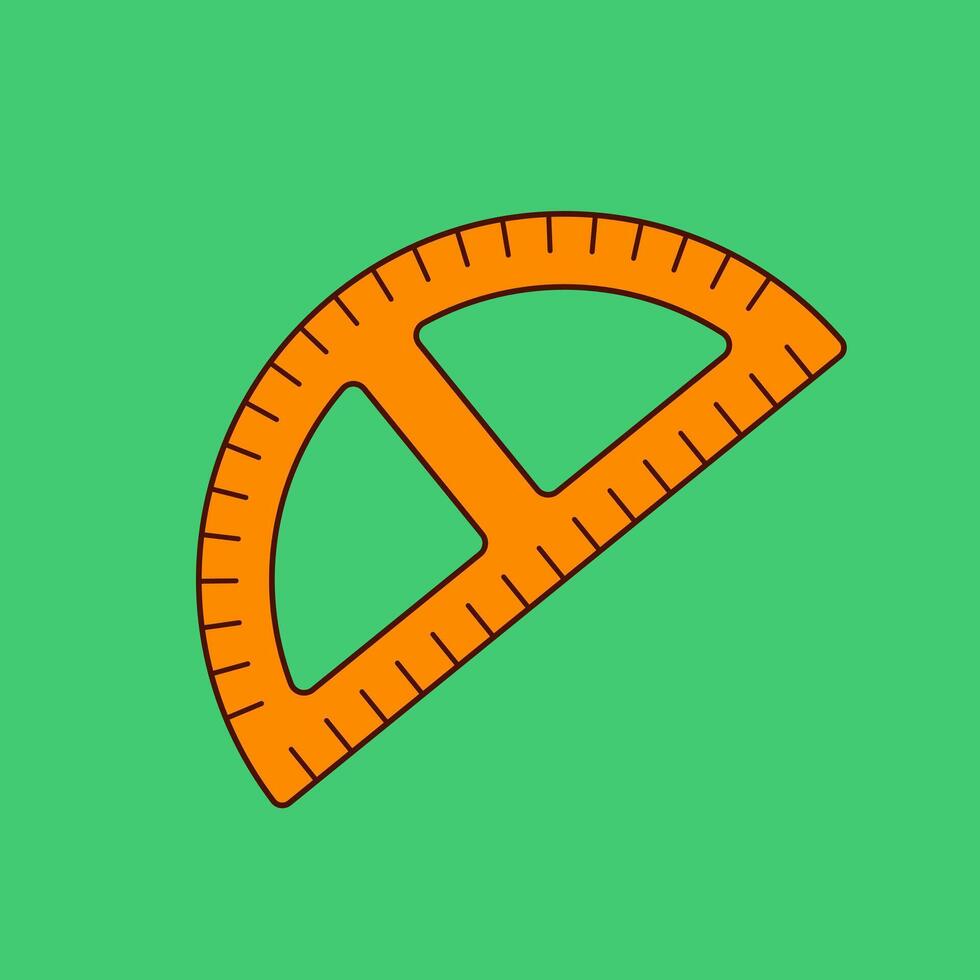 Orange Protractor ruler vector