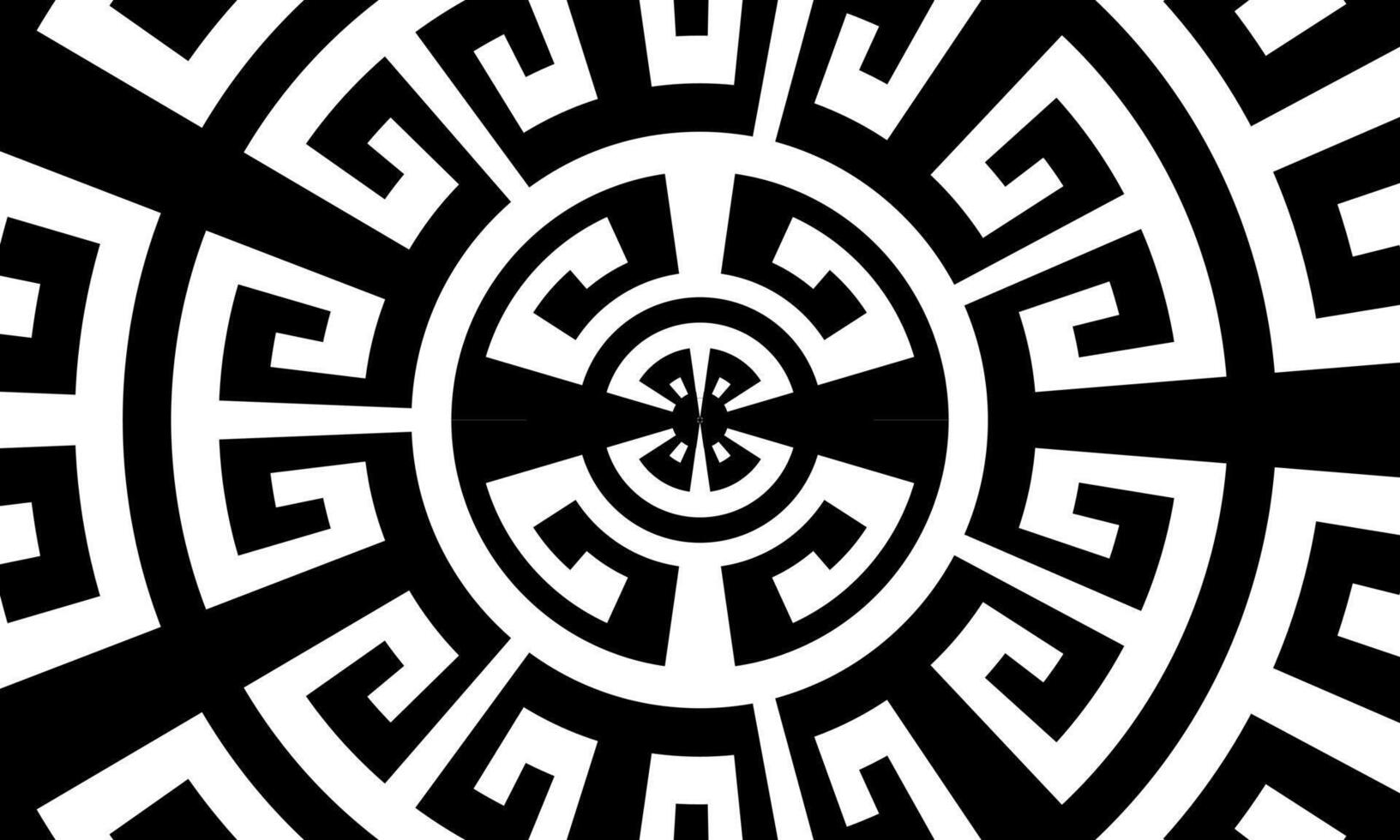 Abstract circular ornament. Ethnic mandala. Stylized sun symbol. Rosette of geometric elements. Tribal ethnic motif. vector