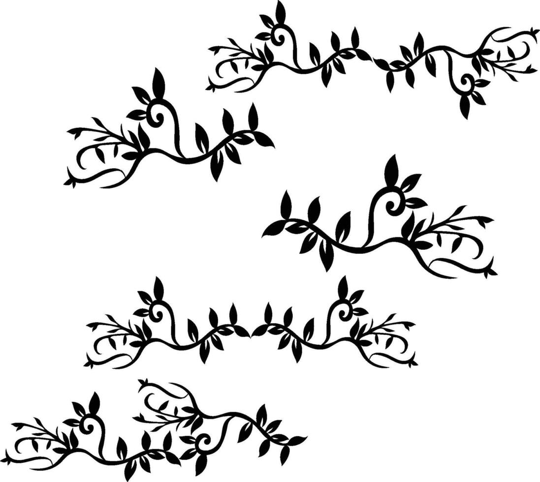 floral flower line vignette vector